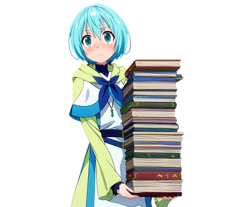 Lelei La Lalena holding a pile of books